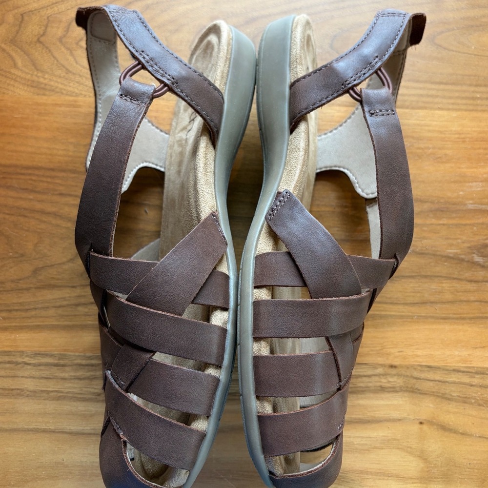 Earth Bellta Fisherman Sandals Womens 8.5 Brown Leather Slingback Casual Boho - Picture 5 of 8